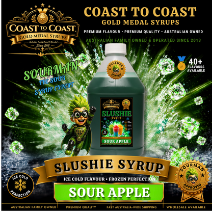 Premium Sour Apple Slushie Syrups 4ltr - Coast to Coast Gold Medal Syrups