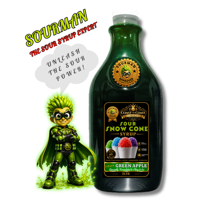 Premium Sour Green Apple Snow Cone Syrup 2ltr - Coast to Coast Gold Medal Syrups®