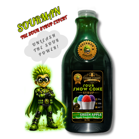 Premium Sour Green Apple Snow Cone Syrup 2ltr - Coast to Coast Gold Medal Syrups®
