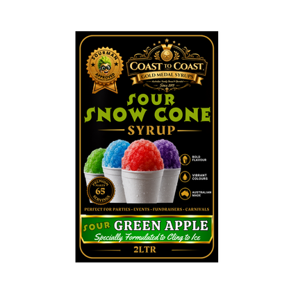 Premium Sour Green Apple Snow Cone Syrup 2ltr - Coast to Coast Gold Medal Syrups®