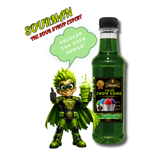 Premium Sour Green Apple Snow Cone Syrup 375ml - Coast to Coast Gold Medal Syrups®