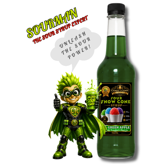 Premium Sour Green Apple Snow Cone Syrup 750ml - Coast to Coast Gold Medal Syrups®