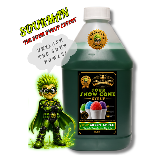 Premium Sour Green Apple Snow Cone Syrup 4ltr - Coast to Coast Gold Medal Syrups®