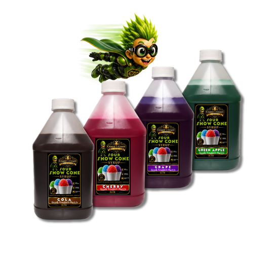 Premium Snow Cone Sour Assorted Flavour 4x4ltr - Coast to Coast Gold Medal Syrups®