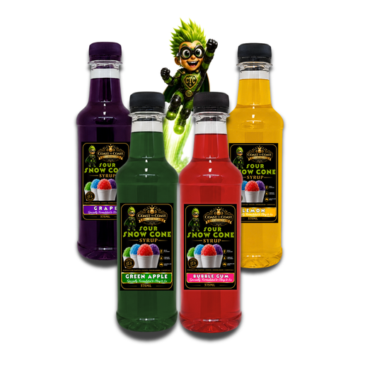 Premium Sour Assorted Flavours  4x375ml - Coast to Coast Gold Medal Syrups®