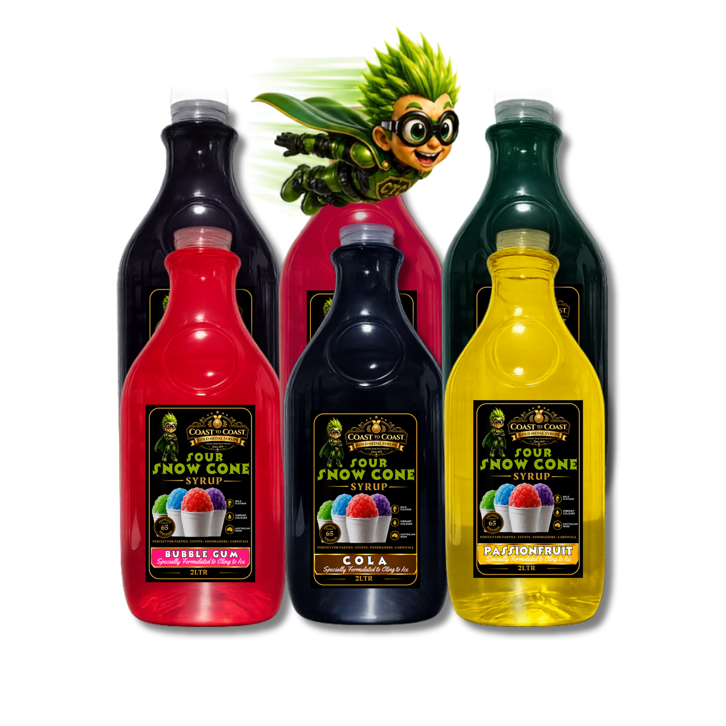 Premium Sour Assorted Flavours 6x2ltr - Coast to Coast Gold Medal Syrups®