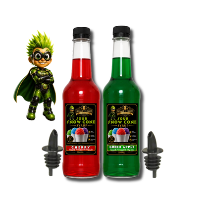 Premium Sour Assorted Flavours with Pourers 2x750ml - Coast to Coast Gold Medal Syrups®