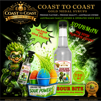 #3 Coast to Coast Gold Medal Syrups®, Sour Bite 750ml add to Snow Cone, or Slushie