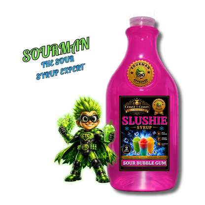Premium Sour Bubble Gum Slushie Syrups 2ltr - Coast to Coast Gold Medal Syrups