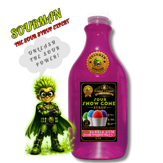 Premium Sour Bubble Gum Snow Cone Syrup 2ltr - Coast to Coast Gold Medal Syrups®