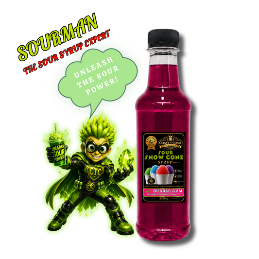Premium Sour Bubble Gum Snow Cone Syrup 375ml - Coast to Coast Gold Medal Syrups®