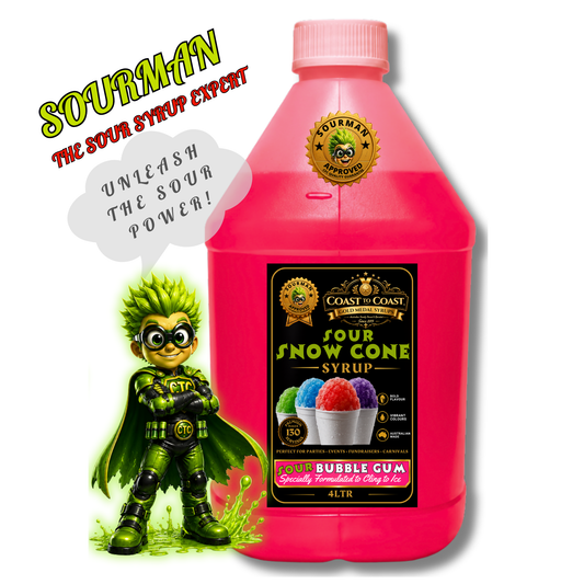 Premium Sour Bubble Gum Snow Cone Syrup 4ltr - Coast to Coast Gold Medal Syrups®