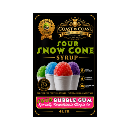 Premium Sour Bubble Gum Snow Cone Syrup 4ltr - Coast to Coast Gold Medal Syrups®