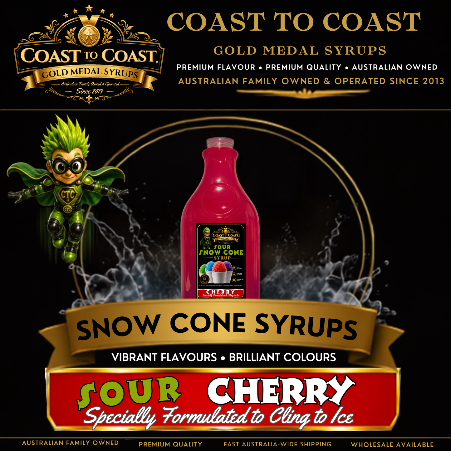 Premium Sour Cherry 2ltr - Coast to Coast Gold Medal Syrups®