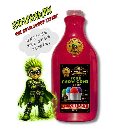 Premium Sour Cherry Snow Cone Syrup 2ltr - Coast to Coast Gold Medal Syrups®