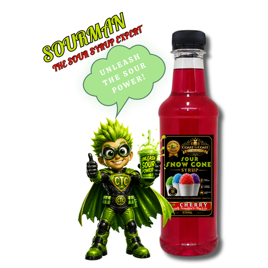 Premium Sour Cherry Snow Cone Syrup 375ml - Coast to Coast Gold Medal Syrups®