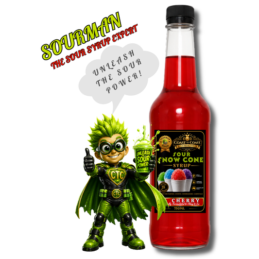 Premium Sour Cherry Snow Cone Syrup 750ml - Coast to Coast Gold Medal Syrups®