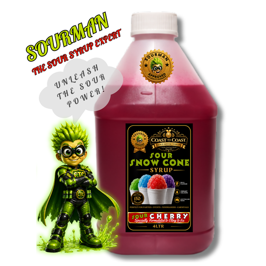 Premium Sour Cherry Snow Cone Syrup 4ltr - Coast to Coast Gold Medal Syrups®