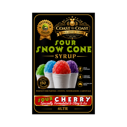 Premium Sour Cherry Snow Cone Syrup 4ltr - Coast to Coast Gold Medal Syrups®