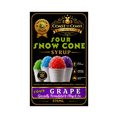 Premium Sour Grape Snow Cone Syrup 375ml - Coast to Coast Gold Medal Syrups®