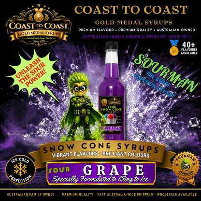 Premium Sour Grape Snow Cone Syrup 750ml - Coast to Coast Gold Medal Syrups®