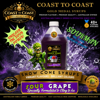 Premium Sour Grape Snow Cone Syrup 4ltr - Coast to Coast Gold Medal Syrups®