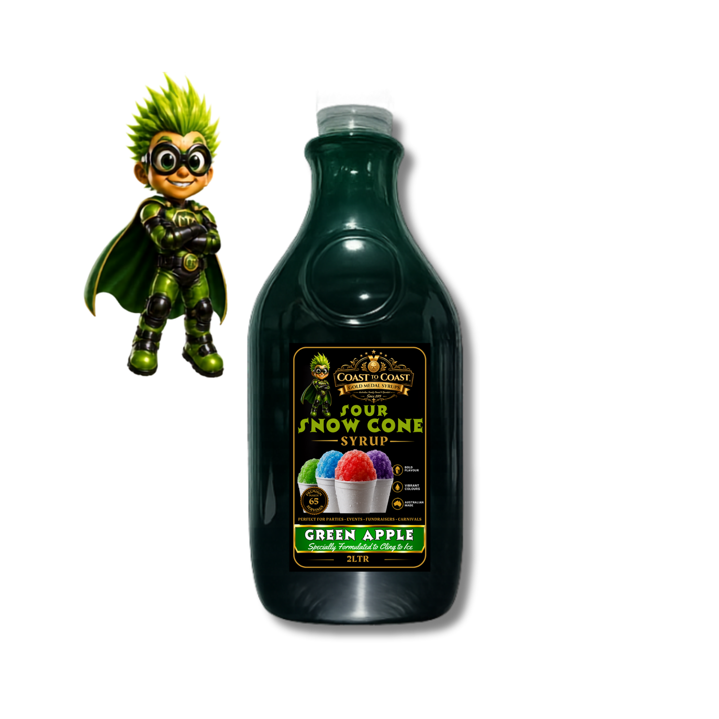 Premium Sour Green Apple 2ltr - Coast to Coast Gold Medal Syrups®