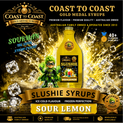 Premium Sour Lemon Slushie Syrups 2ltr - Coast to Coast Gold Medal Syrups