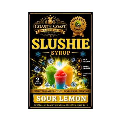Premium Sour Lemon Slushie Syrups 2ltr - Coast to Coast Gold Medal Syrups