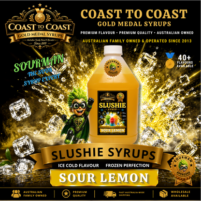 Premium Sour Lemon Slushie Syrups 4ltr - Coast to Coast Gold Medal Syrups