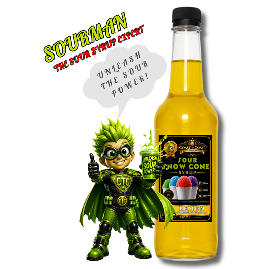 Premium Sour Lemon Snow Cone Syrup 750ml - Coast to Coast Gold Medal Syrups®