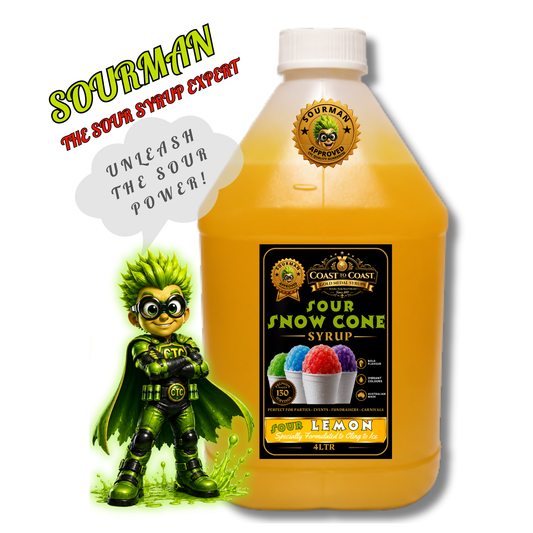 Premium Sour Lemon Snow Cone Syrup 4ltr - Coast to Coast Gold Medal Syrups®