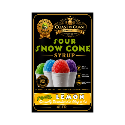 Premium Sour Lemon Snow Cone Syrup 4ltr - Coast to Coast Gold Medal Syrups®