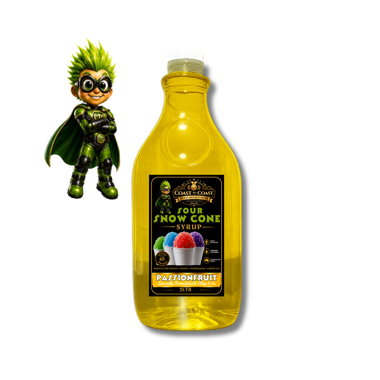 Premium Sour Passionfruit 2ltr - Coast to Coast Gold Medal Syrups®