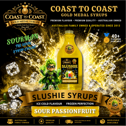 Premium Sour Passionfruit Slushie Syrups 2ltr - Coast to Coast Gold Medal Syrups