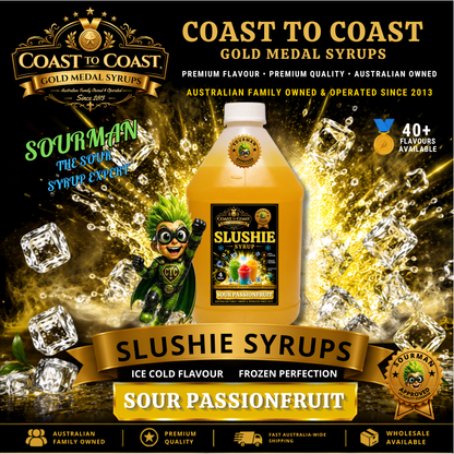 Premium Sour Passionfruit Slushie Syrups 4ltr - Coast to Coast Gold Medal Syrups