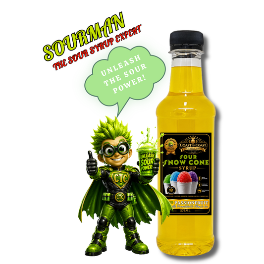 Premium Sour Passionfruit Snow Cone Syrup 375ml - Coast to Coast Gold Medal Syrups®