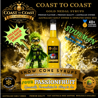 Premium Sour Passionfruit Snow Cone Syrup 750ml - Coast to Coast Gold Medal Syrups®