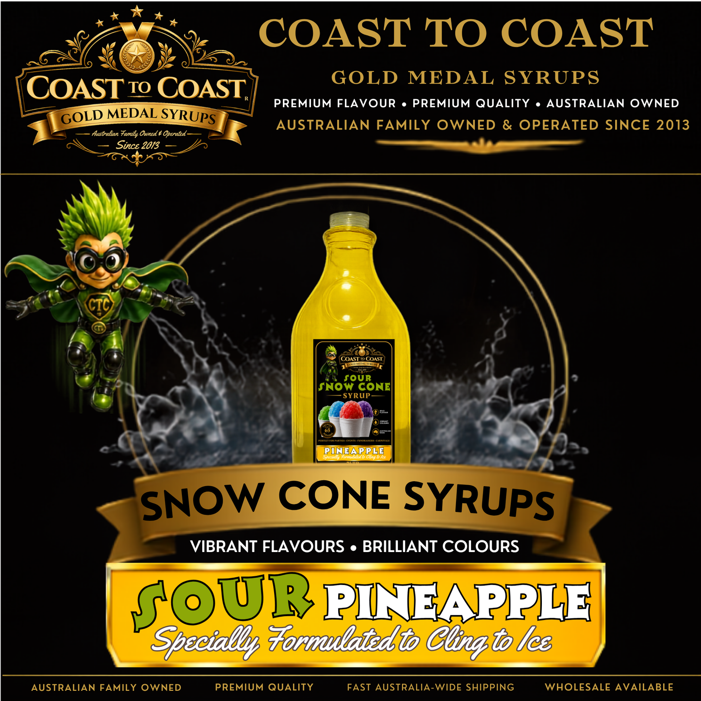 Premium Sour Pineapple 2ltr - Coast to Coast Gold Medal Syrups®