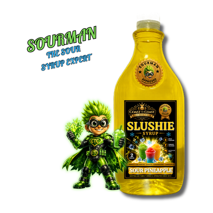 Premium Sour Pineapple Slushie Syrups 2ltr - Coast to Coast Gold Medal Syrups