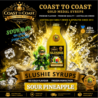 Premium Sour Pineapple Slushie Syrups 2ltr - Coast to Coast Gold Medal Syrups