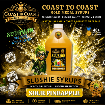 Premium Sour Pineapple Slushie Syrups 4ltr - Coast to Coast Gold Medal Syrups