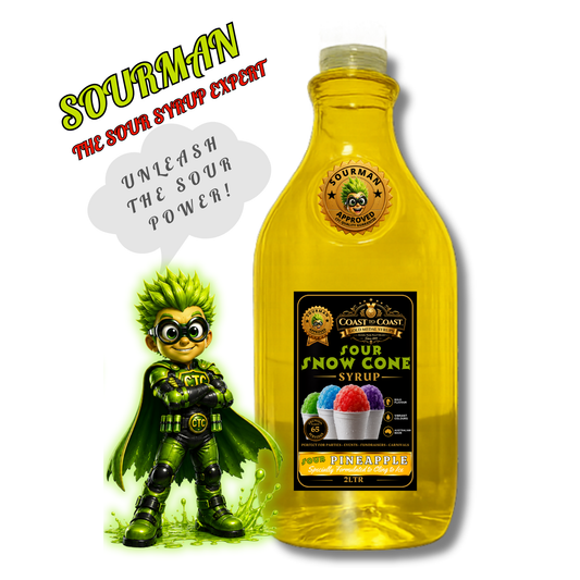 Premium Sour Pineapple Snow Cone Syrup 2ltr - Coast to Coast Gold Medal Syrups®