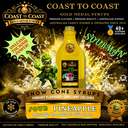 Premium Sour Pineapple Snow Cone Syrup 2ltr - Coast to Coast Gold Medal Syrups®