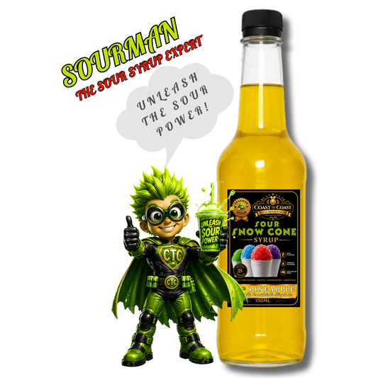 Premium Sour Pineapple Snow Cone Syrup 750ml - Coast to Coast Gold Medal Syrups®
