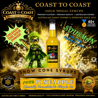 Premium Sour Pineapple Snow Cone Syrup 750ml - Coast to Coast Gold Medal Syrups®