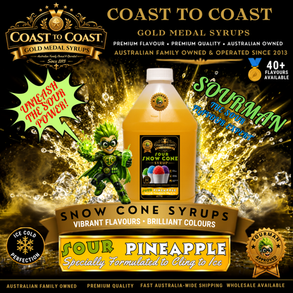 Premium Sour Pineapple Snow Cone Syrup 4ltr - Coast to Coast Gold Medal Syrups®