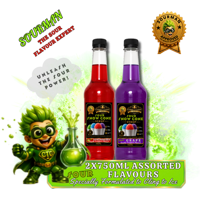 Premium Sour Assorted Flavours 2x750ml - Coast to Coast Gold Medal Syrups®