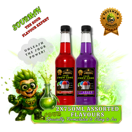 Premium Sour Assorted Flavours 2x750ml - Coast to Coast Gold Medal Syrups®