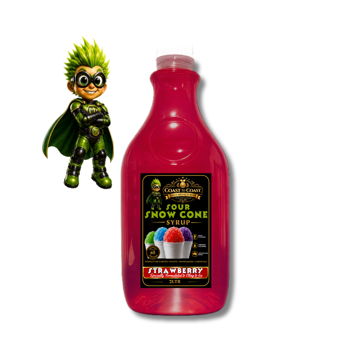 Premium Sour Strawberry 2ltr - Coast to Coast Gold Medal Syrups®